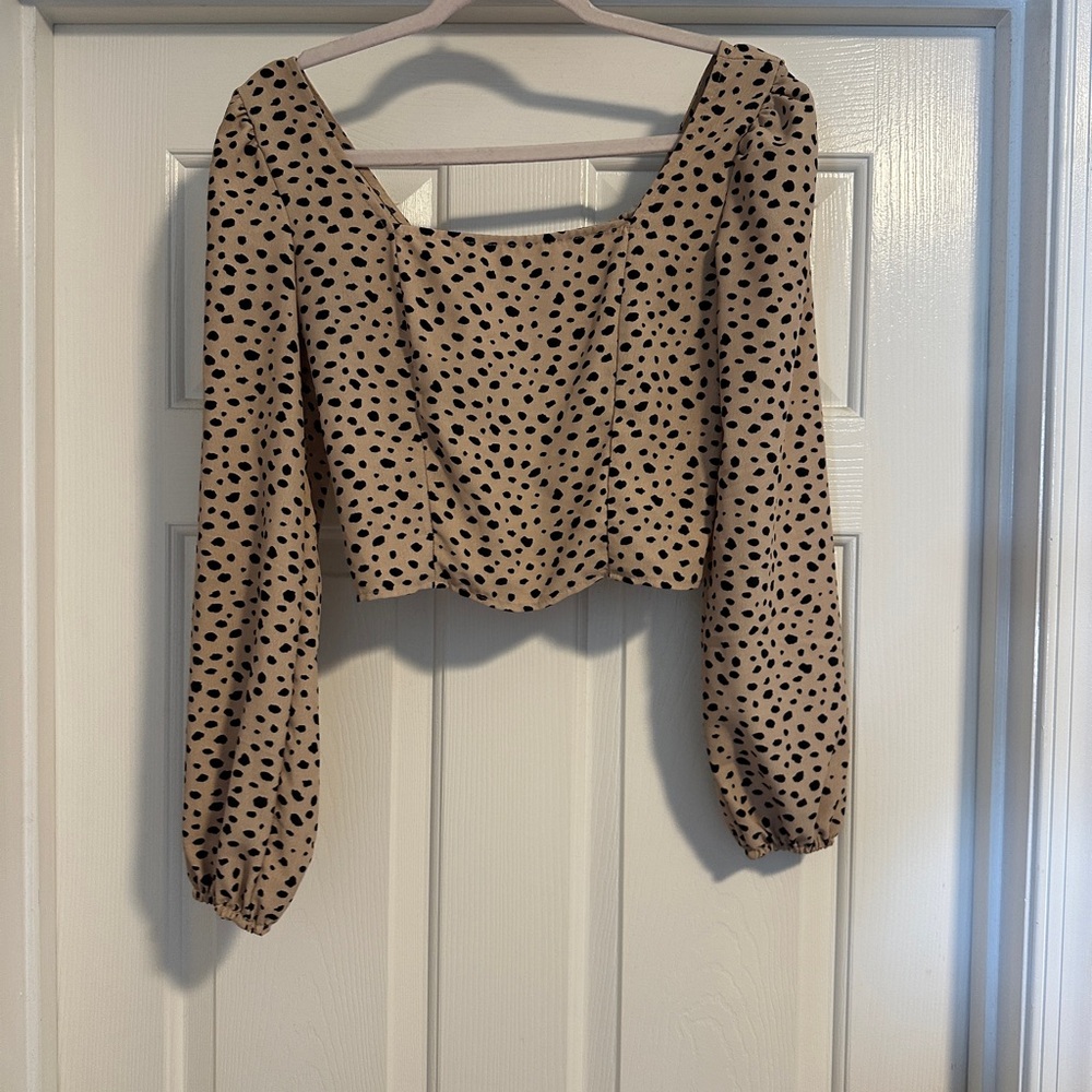 Altar’d State Polka Dot Long Sleeve Women's Top
